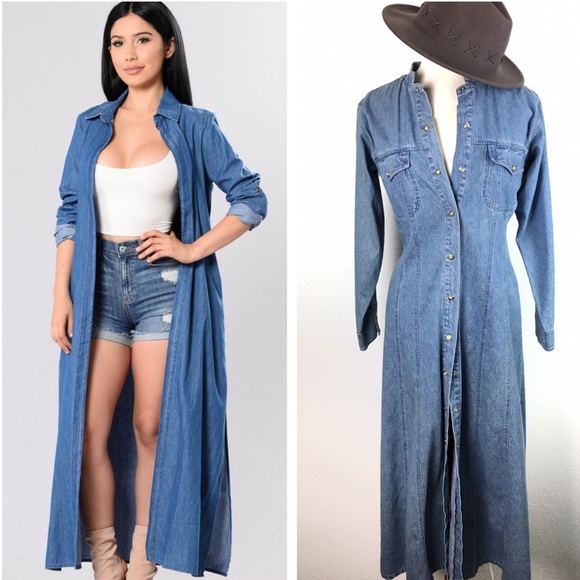 denim kimono dress